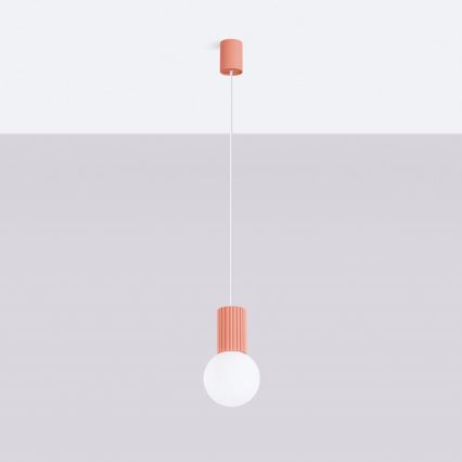 Lámpara colgante HALO 1xG9/8W/230V diá. 12 cm rosa