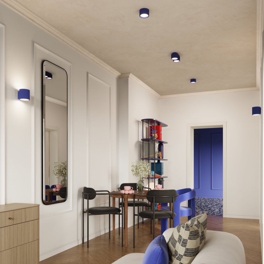 Foco orientable AURA 2xGX53/10W/230V azul