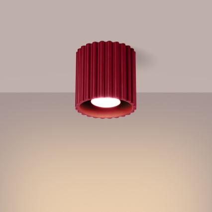 Foco AURA 1xGU10/10W/230V 10 cm rojo