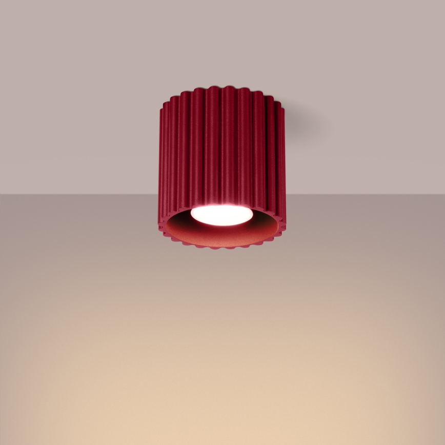 Foco AURA 1xGU10/10W/230V 10 cm rojo