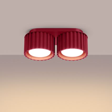 Foco empotrable AURA 2xGX53/10W/230V rojo