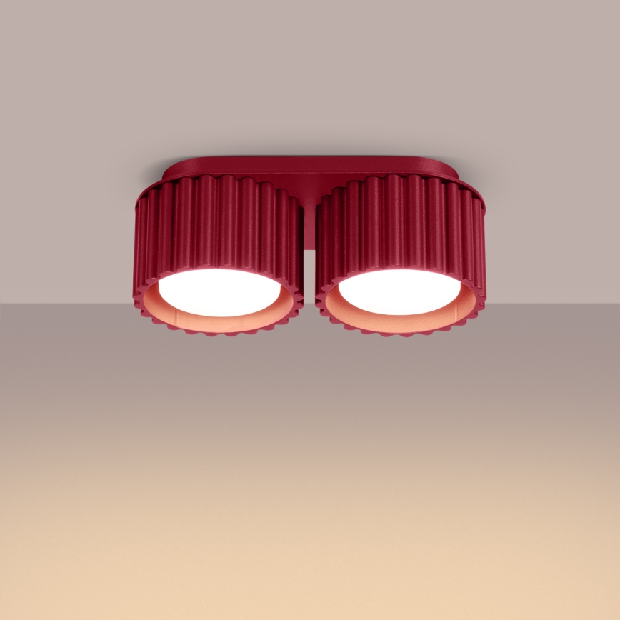 Foco empotrable AURA 2xGX53/10W/230V rojo