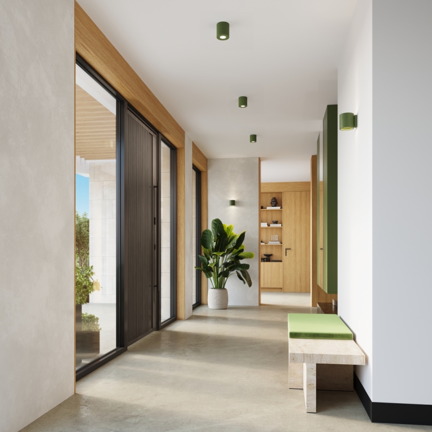 Foco de pared ORBIS 1xG9/8W/230V hormigón/verde