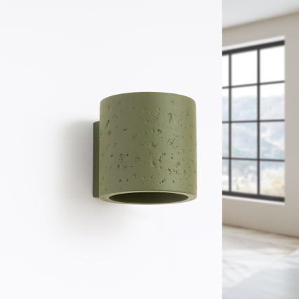 Foco de pared ORBIS 1xG9/8W/230V hormigón/verde