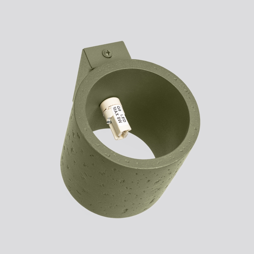 Foco de pared ORBIS 1xG9/8W/230V hormigón/verde