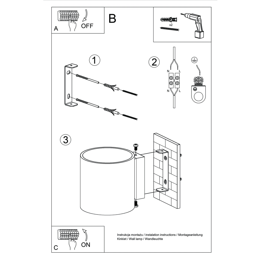 Foco de pared ORBIS 1xG9/8W/230V hormigón/crema