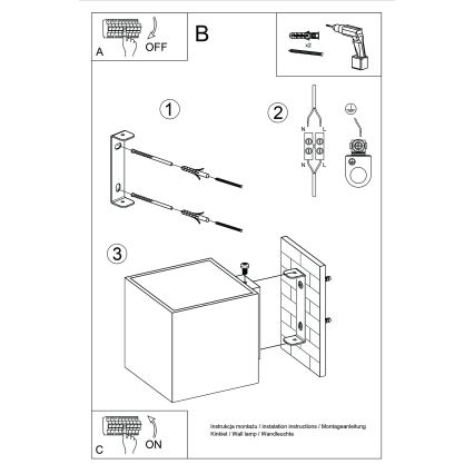 Aplique de pared tipo spot QUAD 1xG9/8W/230V hormigón/crema