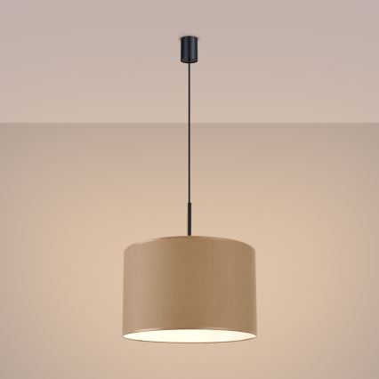 Lámpara colgante NEVIA con cable, 1x E27/15W/230V, Ø 40 cm, taupe