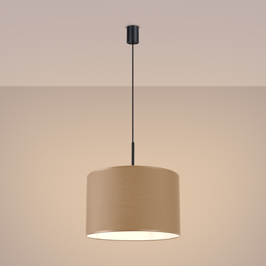 Lámpara colgante NEVIA con cable, 1x E27/15W/230V, Ø 40 cm, taupe