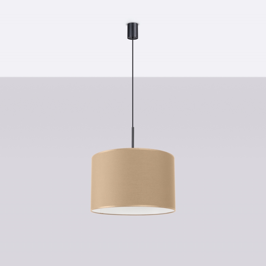 Lámpara colgante NEVIA con cable, 1x E27/15W/230V, Ø 40 cm, taupe