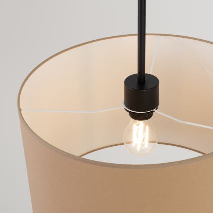Lámpara colgante NEVIA con cable, 1x E27/15W/230V, Ø 40 cm, taupe