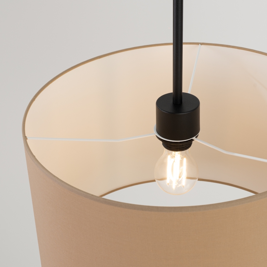 Lámpara colgante NEVIA con cable, 1x E27/15W/230V, Ø 40 cm, taupe
