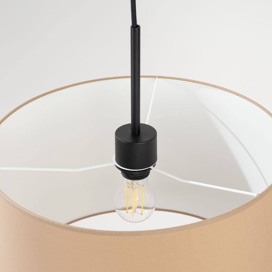 Lámpara colgante NEVIA con cable, 1x E27/15W/230V, Ø 40 cm, taupe