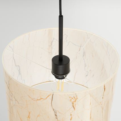 Lámpara colgante con cable NEVIA 1xE27/15W/230V Ø 40 cm beige/efecto mármol