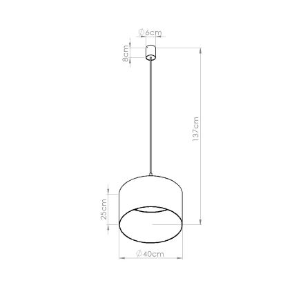 Lámpara colgante con cable NEVIA 1xE27/15W/230V Ø 40 cm beige/efecto mármol