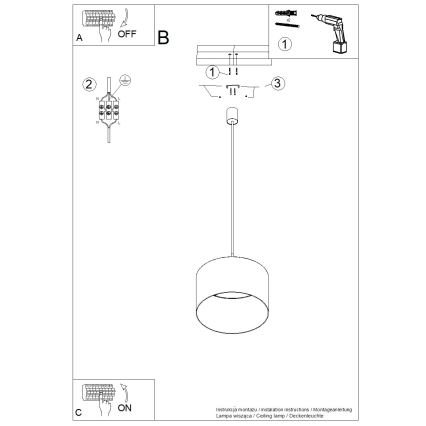 Lámpara colgante con cable NEVIA 1xE27/15W/230V Ø 40 cm beige/efecto mármol