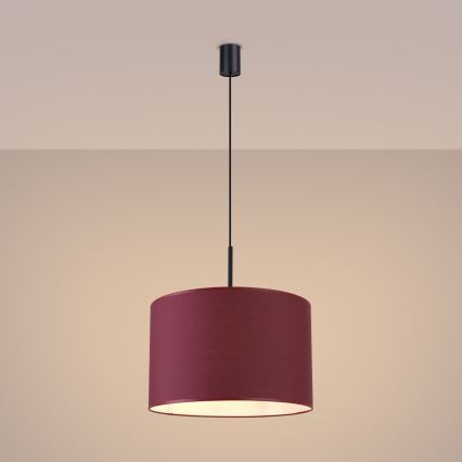 Lámpara colgante con cable NEVIA 1xE27/15W/230V Ø 40 cm roja