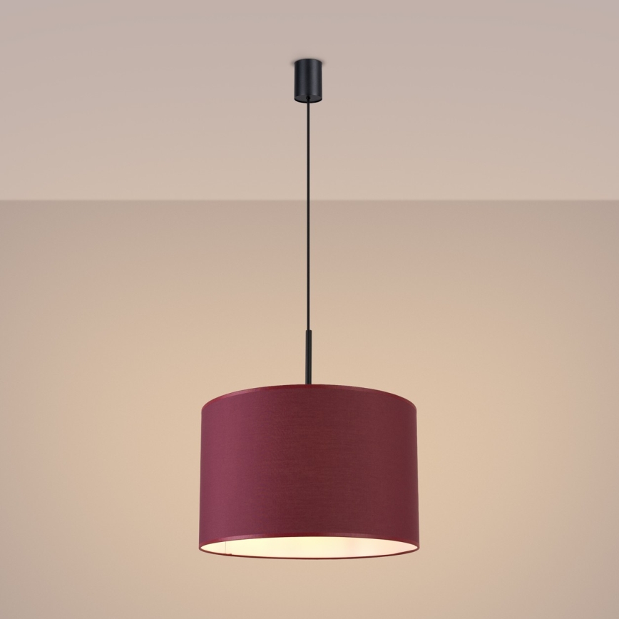 Lámpara colgante con cable NEVIA 1xE27/15W/230V Ø 40 cm roja