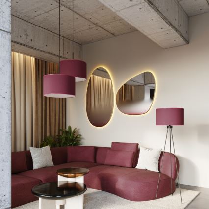 Lámpara colgante con cable NEVIA 1xE27/15W/230V Ø 40 cm roja