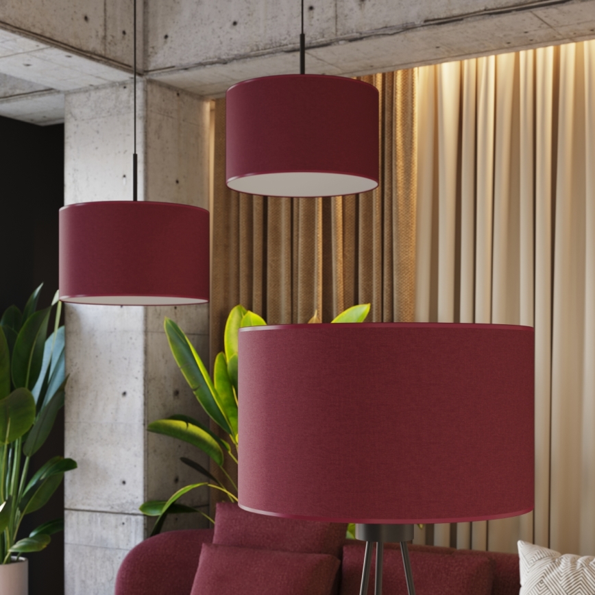 Lámpara colgante con cable NEVIA 1xE27/15W/230V Ø 40 cm roja