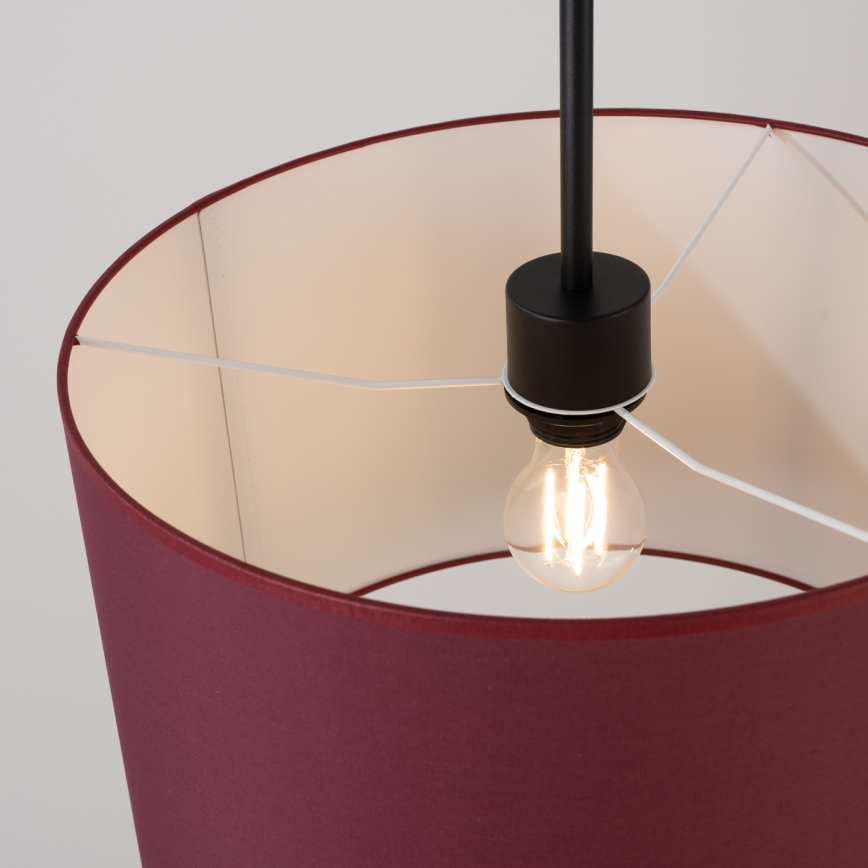 Lámpara colgante con cable NEVIA 1xE27/15W/230V Ø 40 cm roja