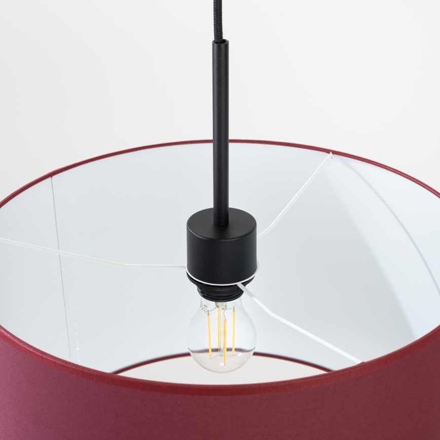 Lámpara colgante con cable NEVIA 1xE27/15W/230V Ø 40 cm roja
