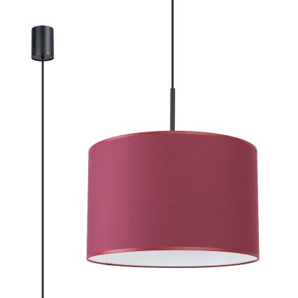 Lámpara colgante con cable NEVIA 1xE27/15W/230V Ø 40 cm roja