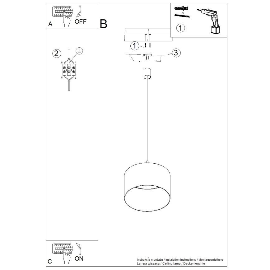 Lámpara colgante con cable NEVIA 1xE27/15W/230V Ø 40 cm roja