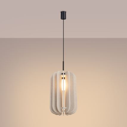 Lámpara colgante con cable MULA 1xE27/15W/230V Ø 27 cm color crema