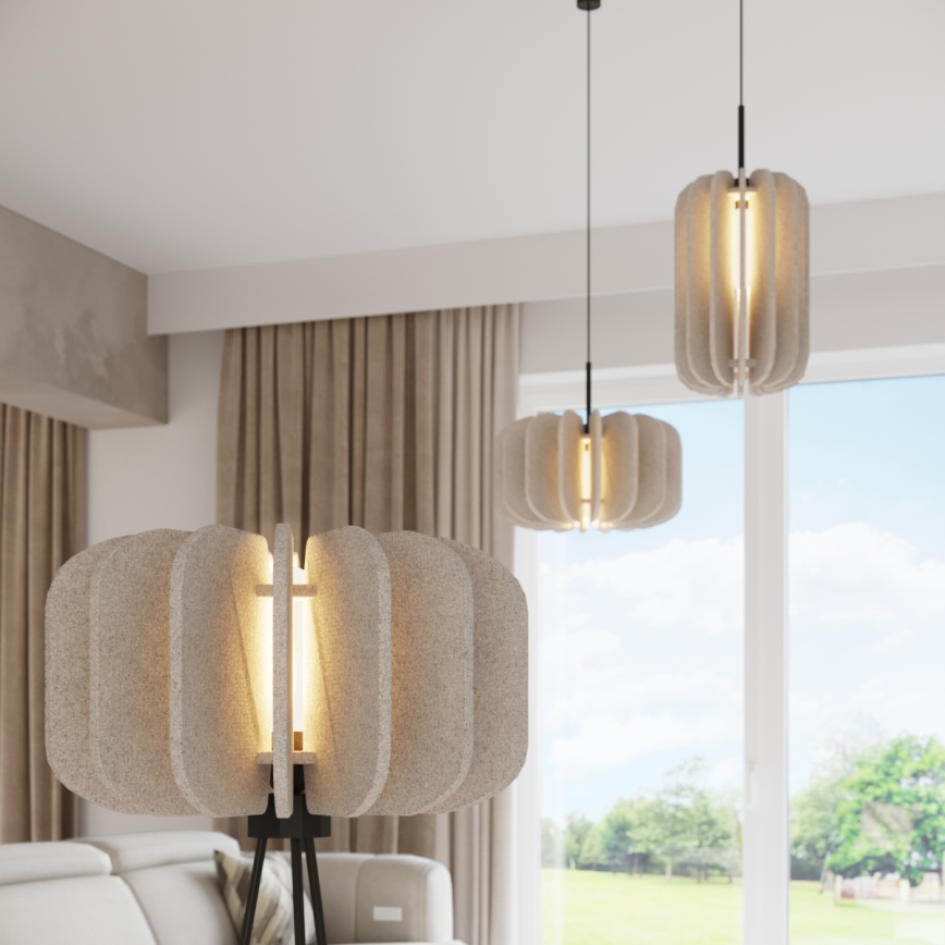 Lámpara colgante con cable MULA 1xE27/15W/230V Ø 27 cm color crema