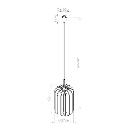 Lámpara colgante con cable MULA 1xE27/15W/230V Ø 27 cm color crema
