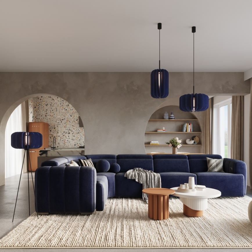 Lámpara colgante con cable MULA 1xE27/15W/230V Ø 27 cm azul