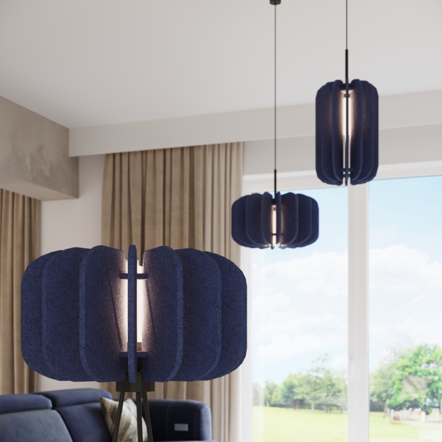 Lámpara colgante con cable MULA 1xE27/15W/230V Ø 27 cm azul