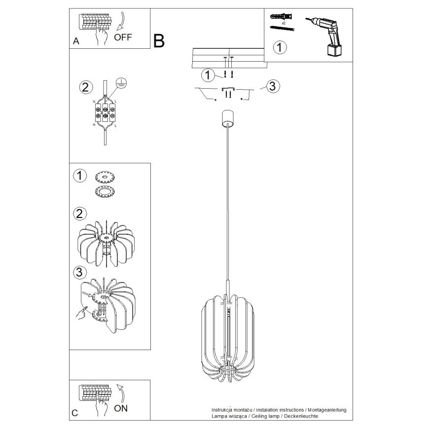 Lámpara colgante con cable MULA 1xE27/15W/230V Ø 27 cm azul