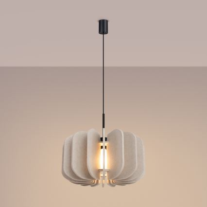Lámpara colgante con cable MULA 1xE27/15W/230V, diámetro 45 cm, color crema