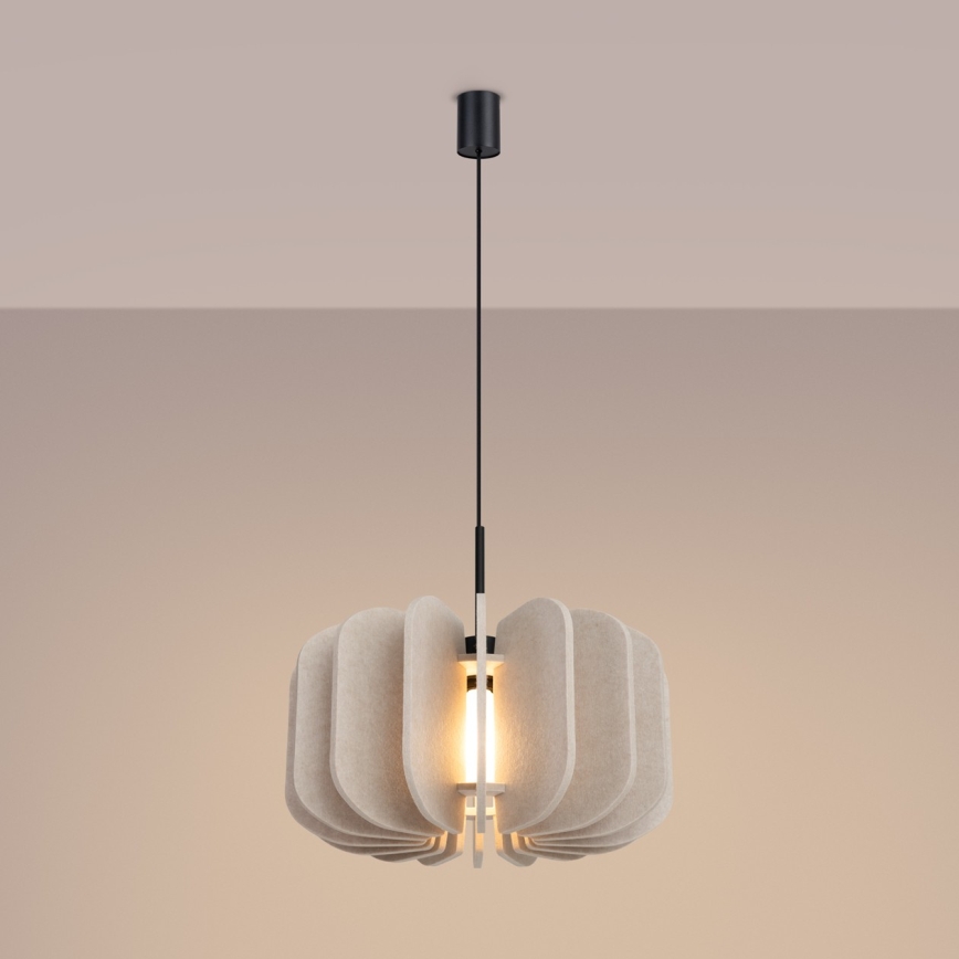 Lámpara colgante con cable MULA 1xE27/15W/230V, diámetro 45 cm, color crema