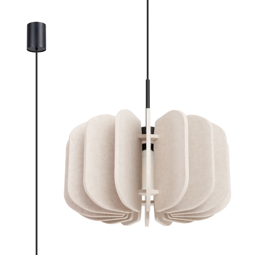 Lámpara colgante con cable MULA 1xE27/15W/230V, diámetro 45 cm, color crema