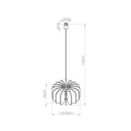 Lámpara colgante con cable MULA 1xE27/15W/230V, diámetro 45 cm, color crema