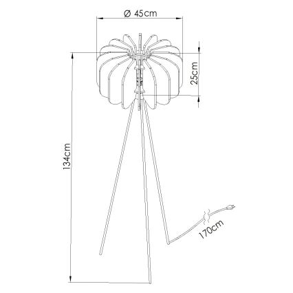 Lámpara de pie MULA 1xE27/15W/230V amarilla