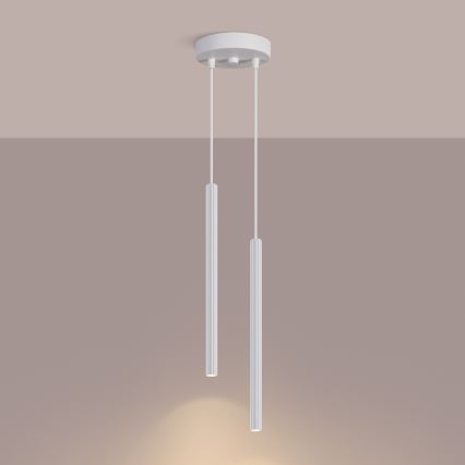 Lámpara colgante con cable ARCHE 2xG9/8W/230V blanca