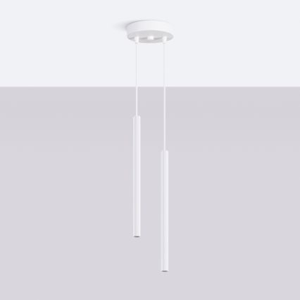 Lámpara colgante con cable ARCHE 2xG9/8W/230V blanca