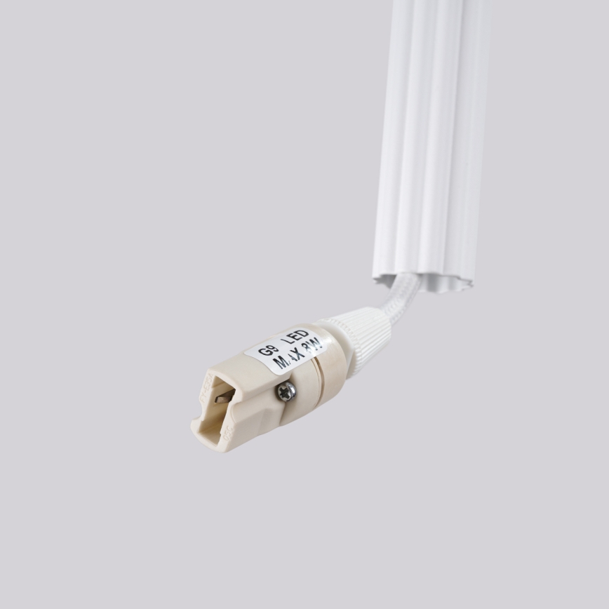 Lámpara colgante con cable ARCHE 2xG9/8W/230V blanca