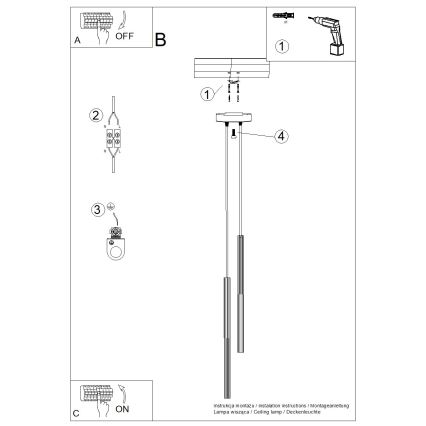 Lámpara colgante con cable ARCHE 2xG9/8W/230V blanca