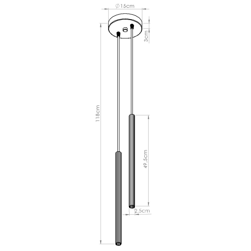 Lámpara colgante con cable ARCHE 2xG9/8W/230V negra