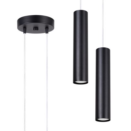 Lámpara colgante con cable LAGOS 2xGU10/10W/230V negra