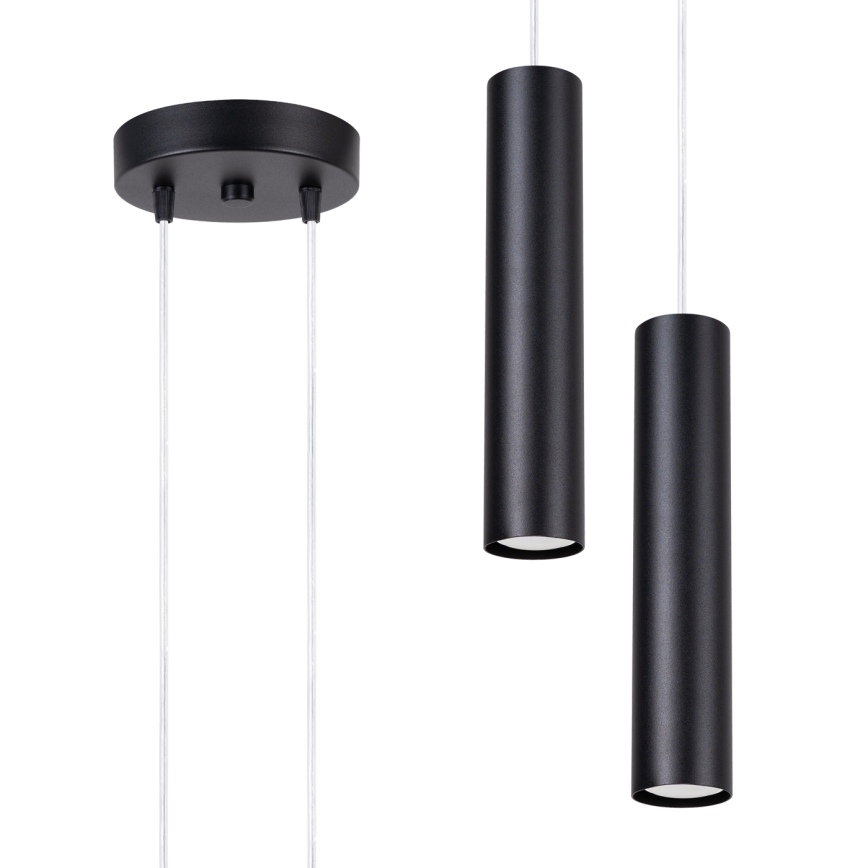 Lámpara colgante con cable LAGOS 2xGU10/10W/230V negra