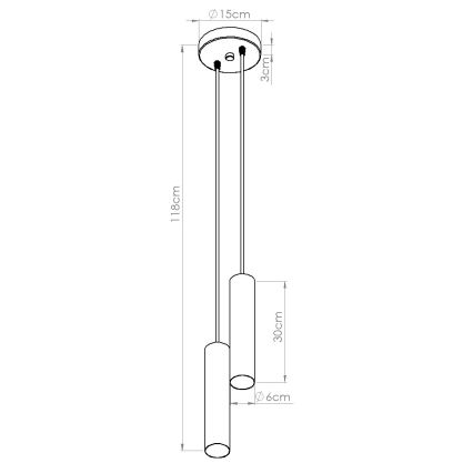 Lámpara colgante con cable LAGOS 2xGU10/10W/230V negra