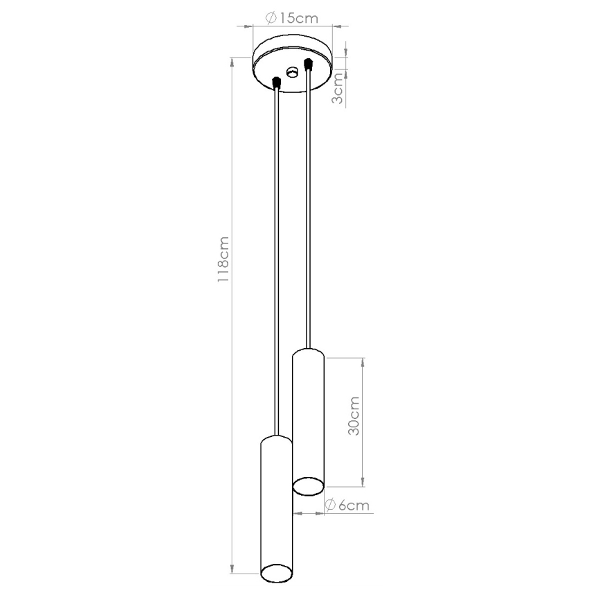 Lámpara colgante con cable LAGOS 2xGU10/10W/230V negra