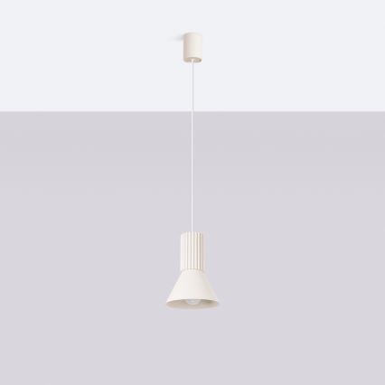 Lámpara colgante ESTRIA con cable 1xE14/10W/230V Ø 14 cm color crema