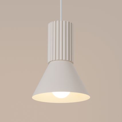 Lámpara colgante ESTRIA con cable 1xE14/10W/230V Ø 14 cm color crema